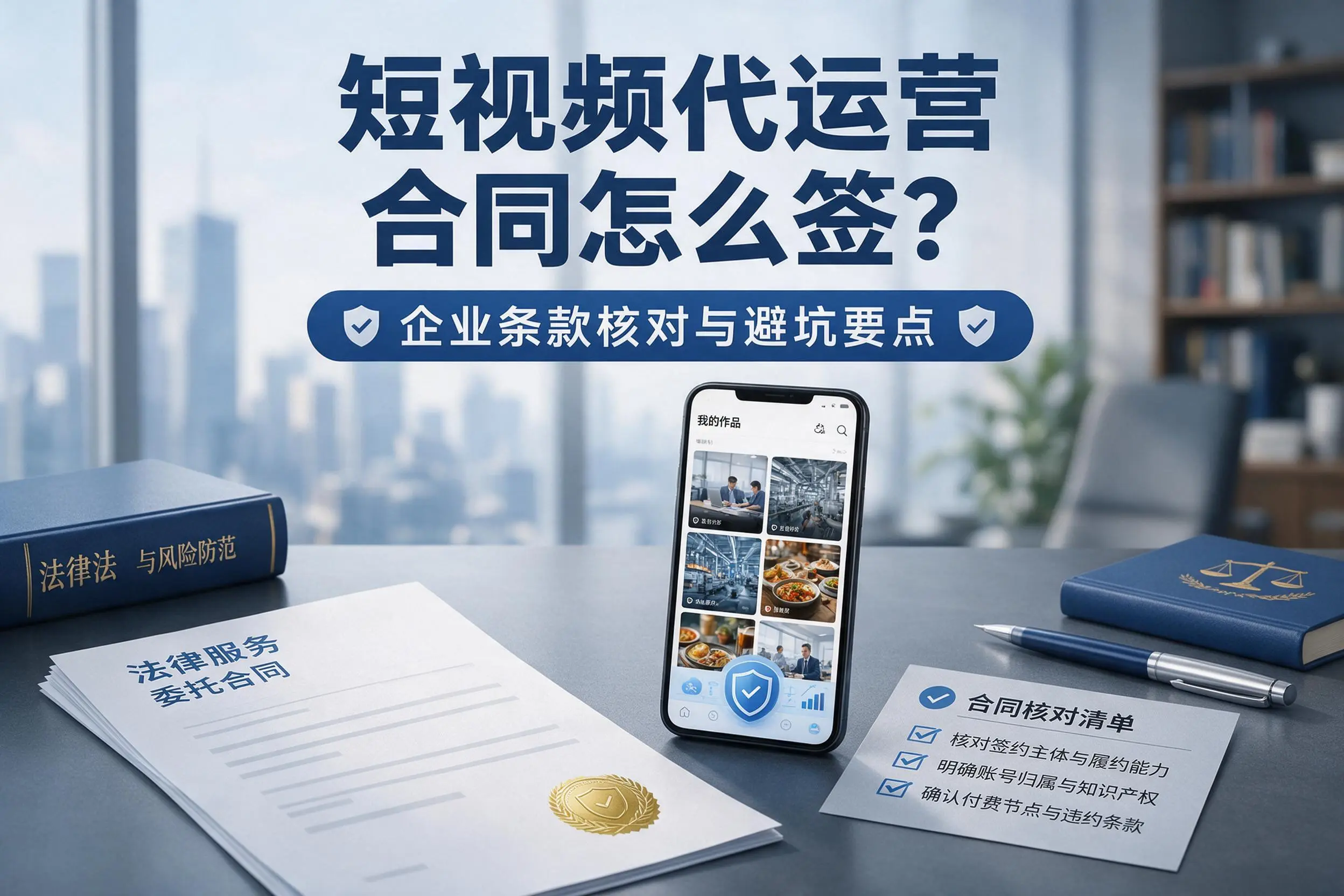 短视频代运营合同怎么签？贵港企业条款核对与避坑要点