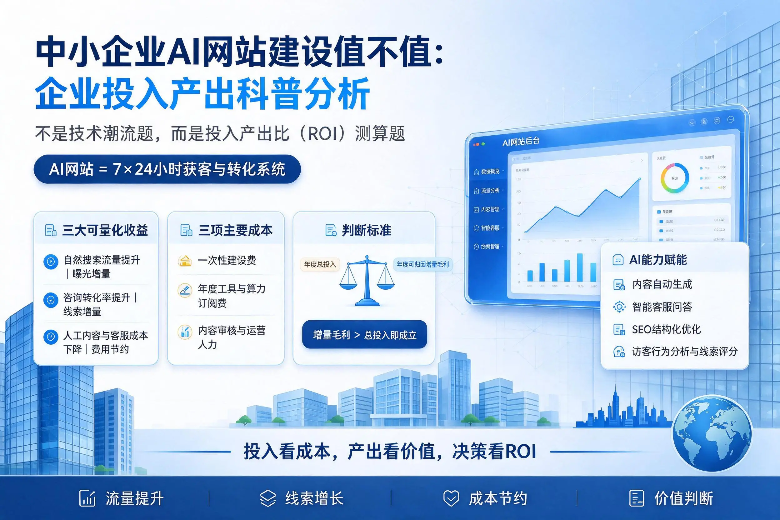 中小企业AI网站建设值不值：贵港企业投入产出科普分析
