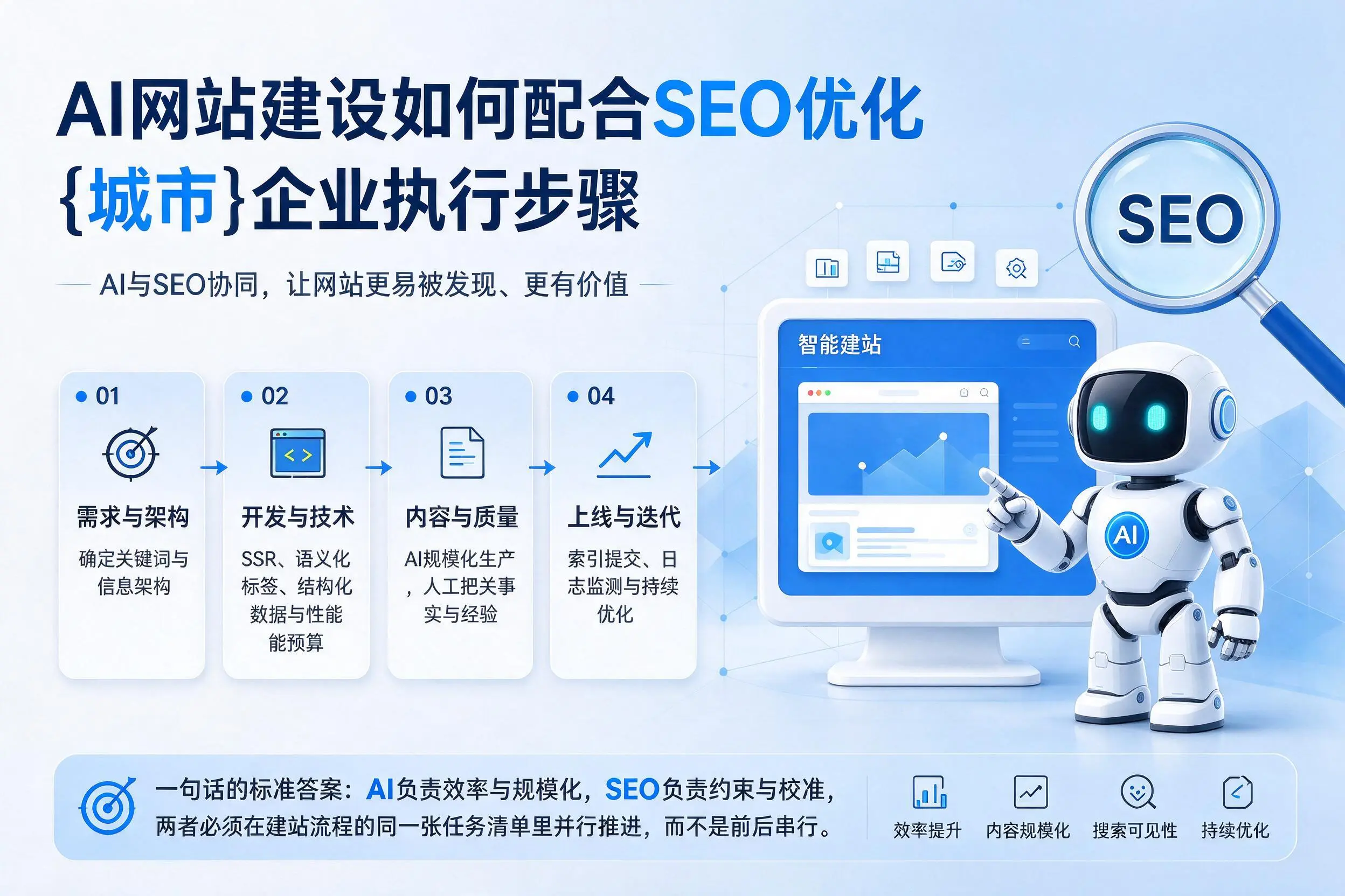 AI网站建设如何配合SEO优化，贵港企业执行步骤