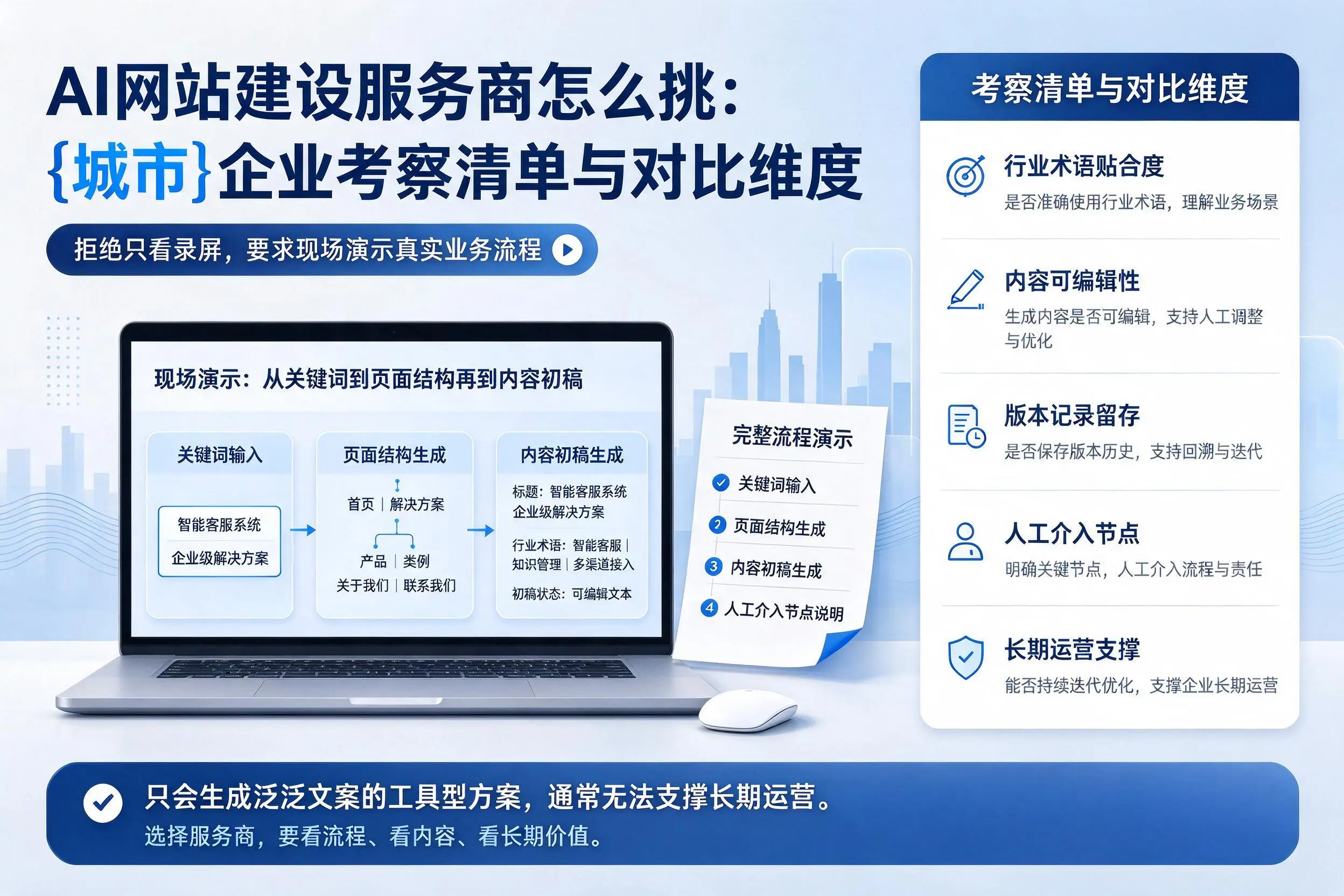 AI网站建设服务商怎么挑：贵港企业考察清单与对比维度