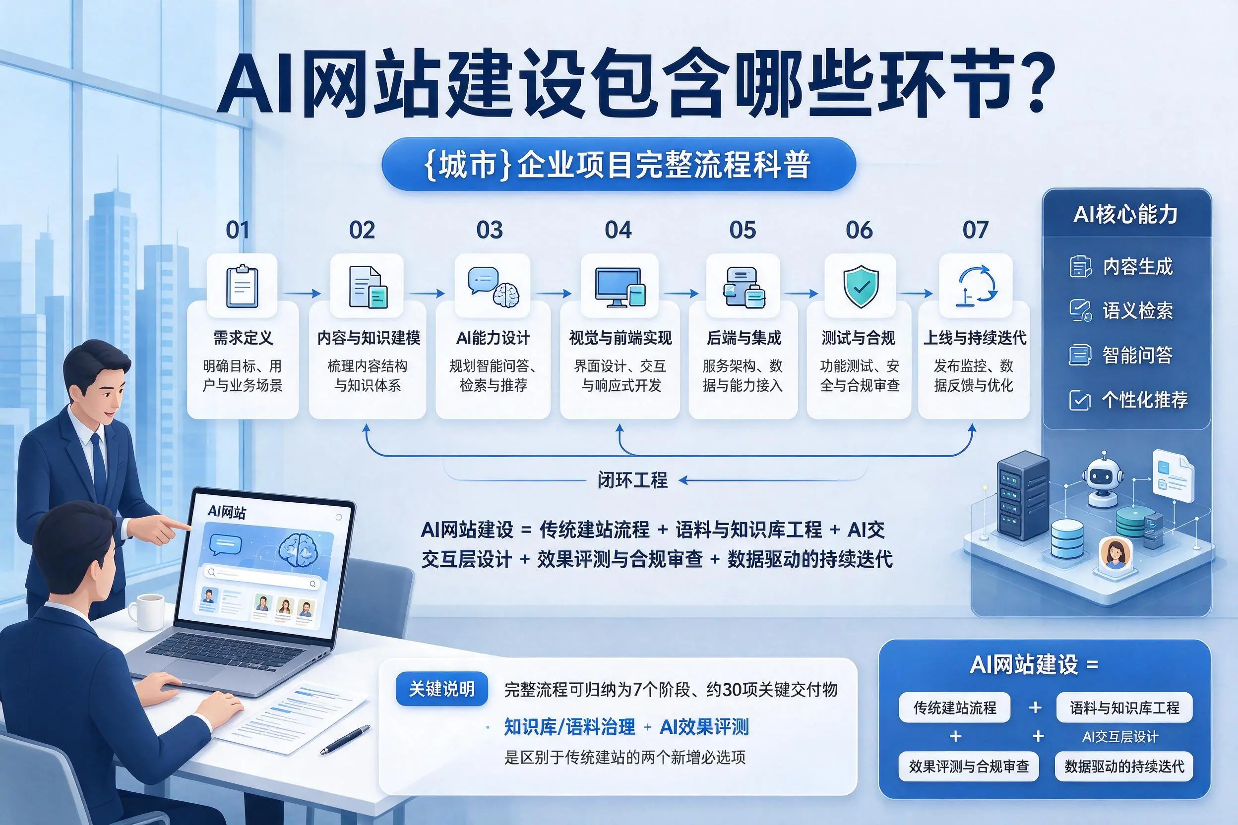 AI网站建设包含哪些环节？贵港企业项目完整流程科普